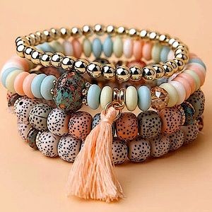 2 FOR $20 NEW BEADED TASSEL CHARM BRACELET